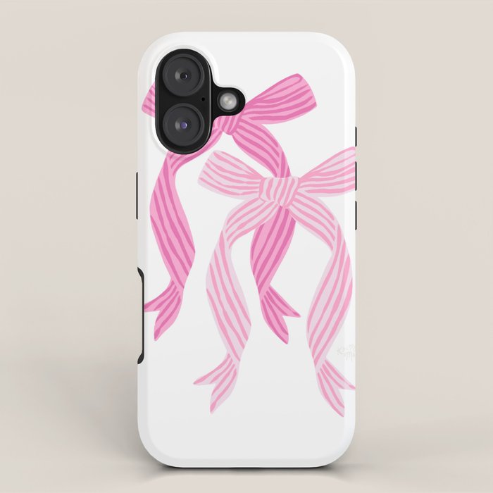 striped bows in pink iPhone Case Gallery Image 1