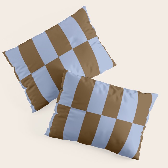 Duo II - Brown and Blue Stripes Pillow Sham Gallery Image 3