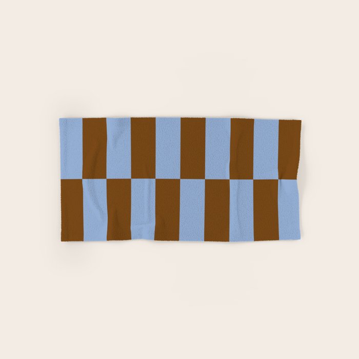 Duo II - Brown and Blue Stripes Bath Towel Gallery Image 1