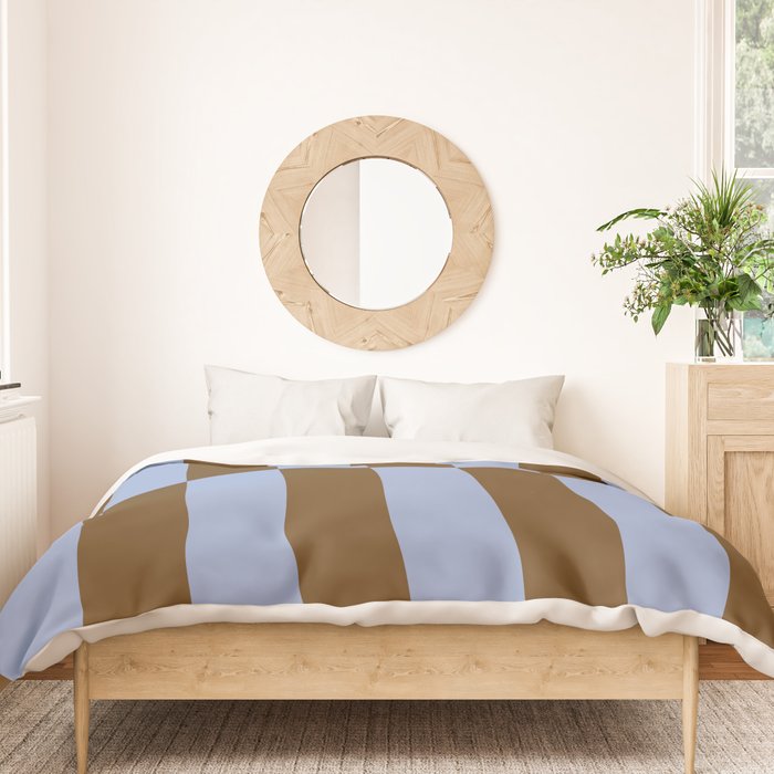 Duo II - Brown and Blue Stripes Duvet Cover Gallery Image 3