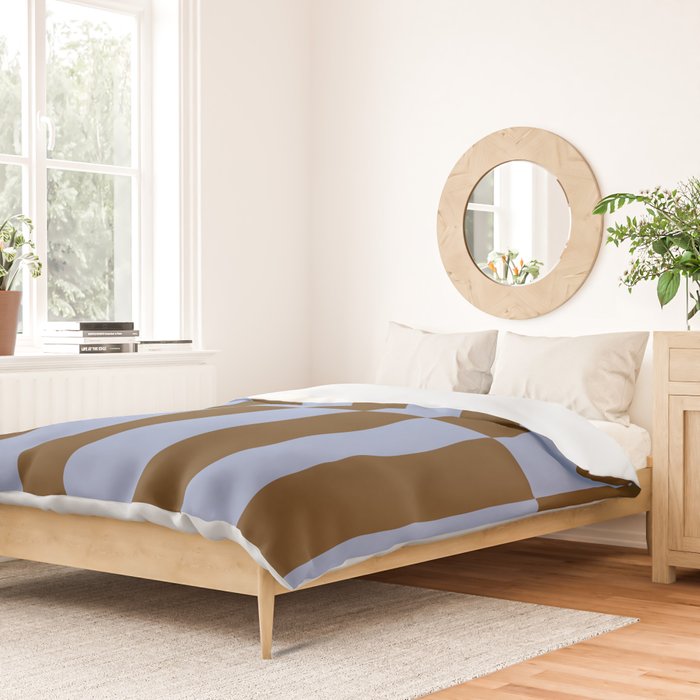 Duo II - Brown and Blue Stripes Duvet Cover Gallery Image 2