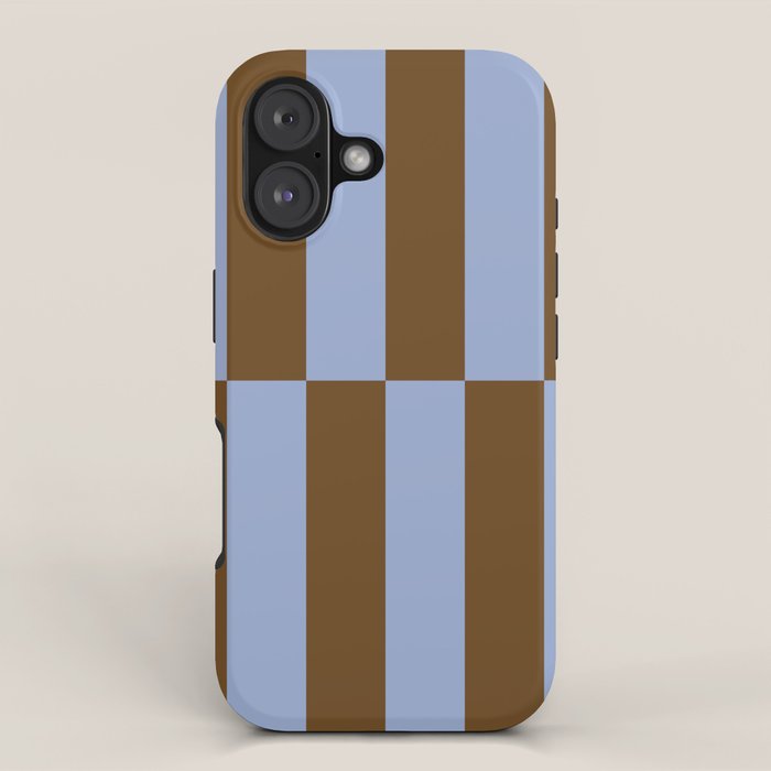 Duo II - Brown and Blue Stripes iPhone Case Gallery Image 1