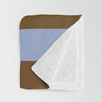 Duo II - Brown and Blue Stripes Throw Blanket Gallery Image 3