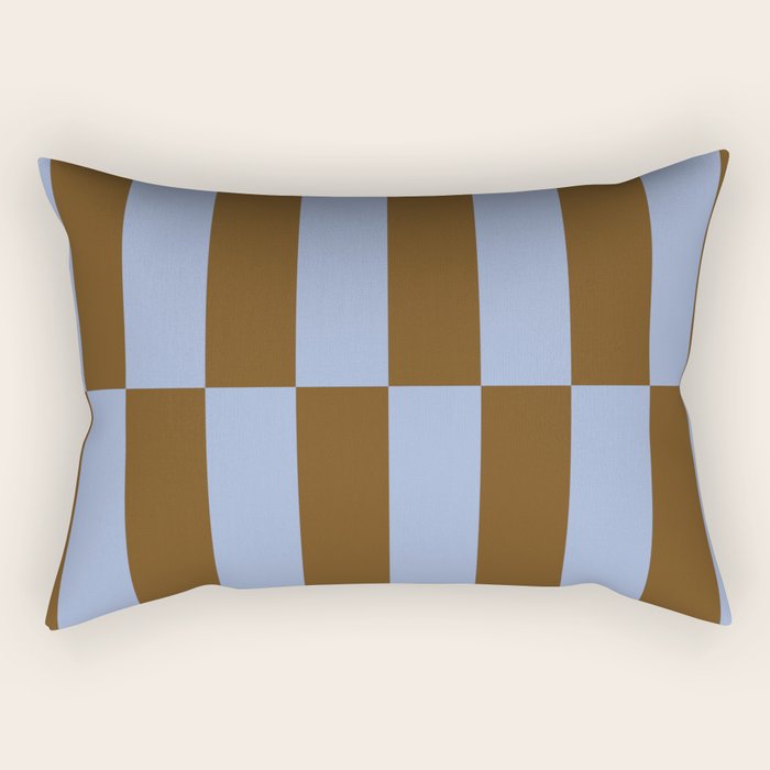 Duo II - Brown and Blue Stripes Rectangular Pillow Gallery Image 2
