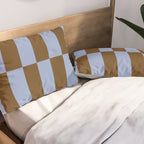 Duo II - Brown and Blue Stripes Pillow Sham Gallery Image 2