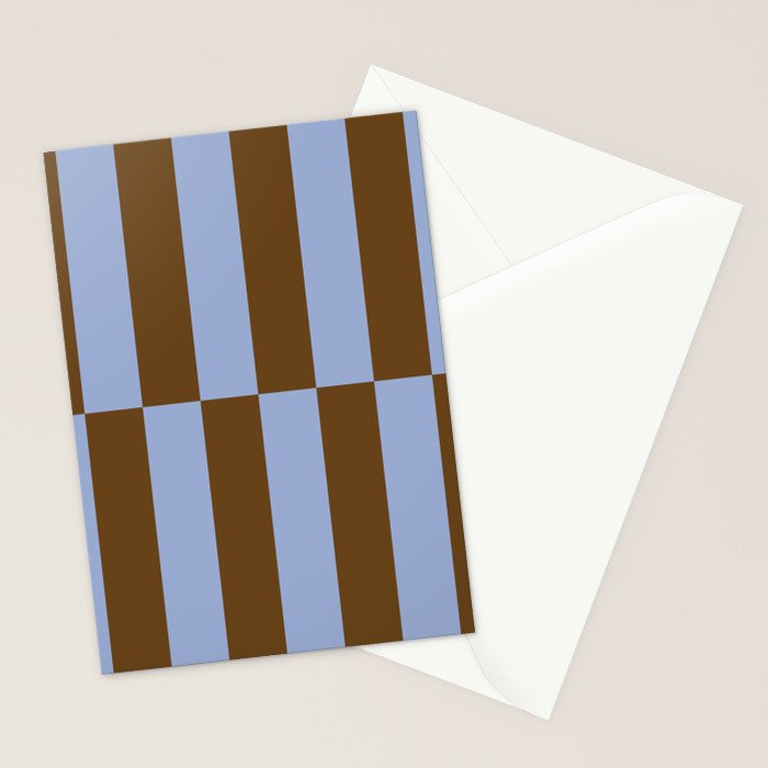 Duo II - Brown and Blue Stripes Stationery Card Gallery Image 2
