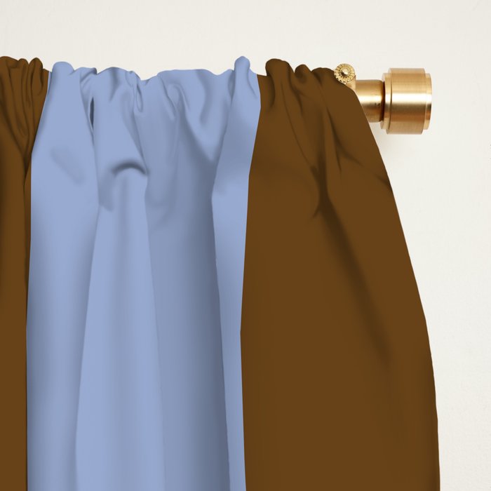 Duo II - Brown and Blue Stripes Window Curtain Gallery Image 2