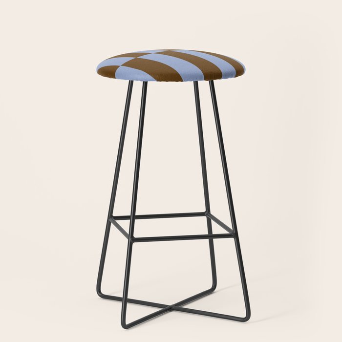 Duo II - Brown and Blue Stripes Stool Gallery Image 1
