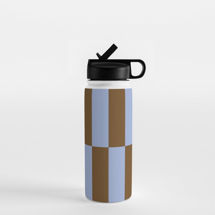 Duo II - Brown and Blue Stripes Water Bottle Gallery Image 1