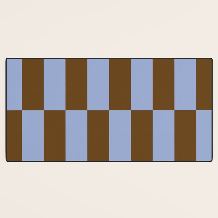 Duo II - Brown and Blue Stripes Desk Mat Gallery Image 3