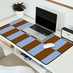 Duo II - Brown and Blue Stripes Desk Mat Gallery Image 2