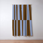 Duo II - Brown and Blue Stripes Window Curtain Gallery Image 3