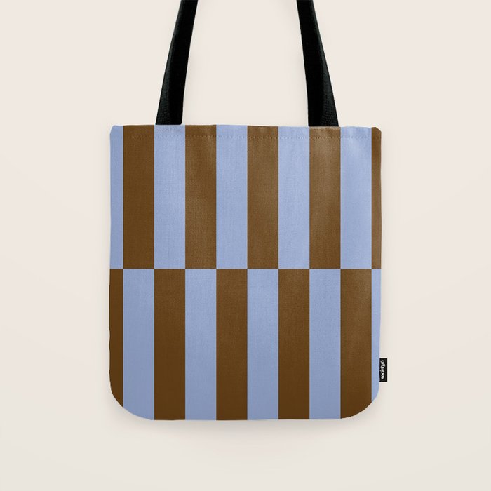 Duo II - Brown and Blue Stripes Tote Bag Gallery Image 1