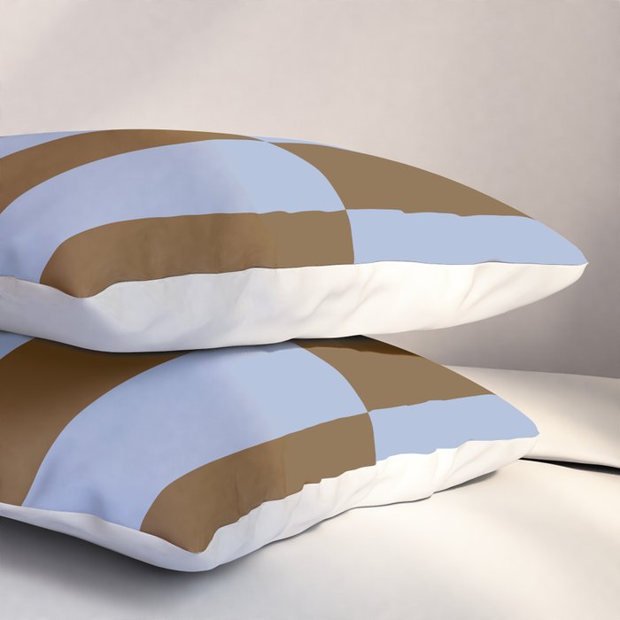 Duo II - Brown and Blue Stripes Pillow Sham Gallery Image 3