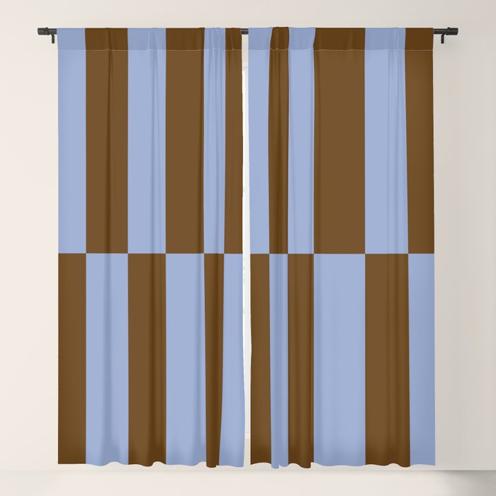 Duo II - Brown and Blue Stripes Window Curtain Gallery Image 1