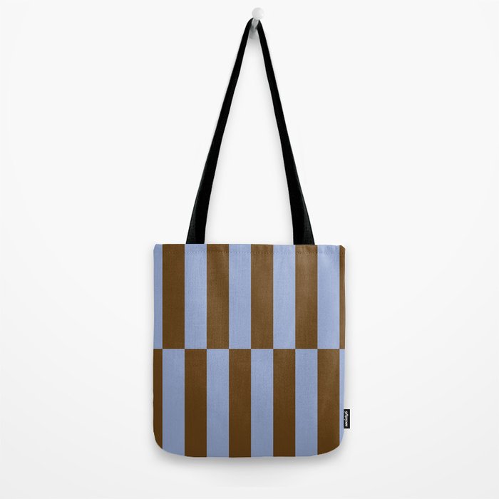 Duo II - Brown and Blue Stripes Tote Bag Gallery Image 2