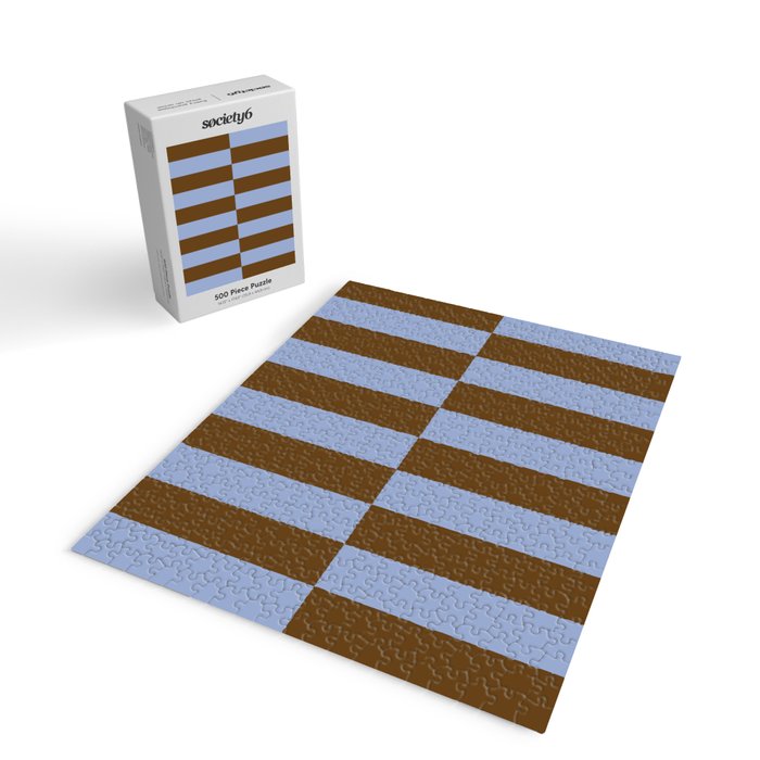 Duo II - Brown and Blue Stripes Jigsaw Puzzle Gallery Image 2