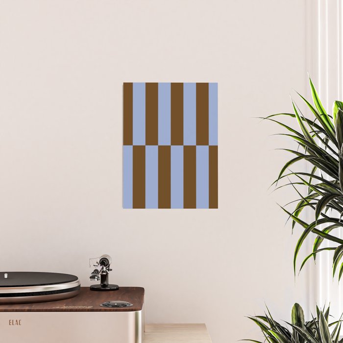 Duo II - Brown and Blue Stripes Poster Gallery Image 2