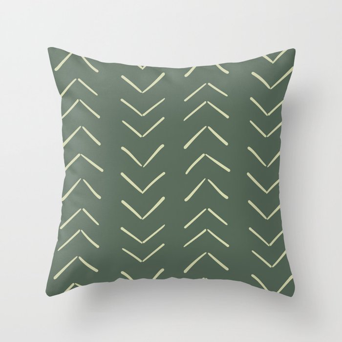 Boho Big Arrows in Leaf Green Throw Pillow Gallery Image 1