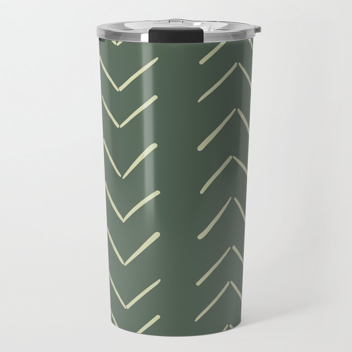 Boho Big Arrows in Leaf Green Travel Mug Gallery Image 1