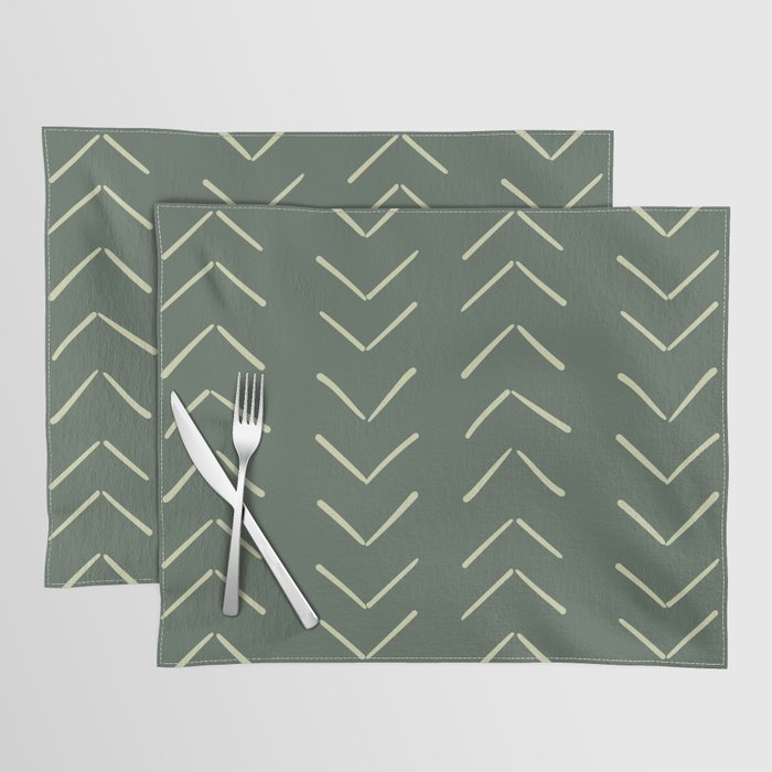 Boho Big Arrows in Leaf Green Placemat Gallery Image 1