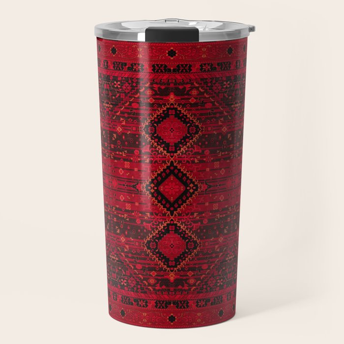 Scarlet Elegance: Oriental Moroccan & Ottoman Artistry Travel Mug Gallery Image 1