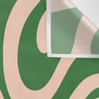 Retro Liquid Candy Swirl Abstract Pattern in Green and Blush Pink  Wall Tapestry Gallery Image 3