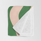 Retro Liquid Candy Swirl Abstract Pattern in Green and Blush Pink  Throw Blanket Gallery Image 3