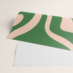 Retro Liquid Candy Swirl Abstract Pattern in Green and Blush Pink  Wrapping Paper Gallery Image 2