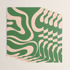 Retro Liquid Candy Swirl Abstract Pattern in Green and Blush Pink  Wrapping Paper Gallery Image 3