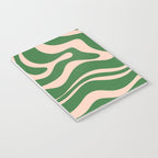 Retro Liquid Candy Swirl Abstract Pattern in Green and Blush Pink  Notebook Gallery Image 3