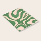 Retro Liquid Candy Swirl Abstract Pattern in Green and Blush Pink  Notebook Gallery Image 2