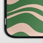 Retro Liquid Candy Swirl Abstract Pattern in Green and Blush Pink  Laptop Sleeve Gallery Image 3