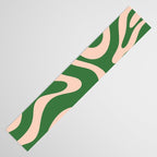 Retro Liquid Candy Swirl Abstract Pattern in Green and Blush Pink  Table Runner Gallery Image 3