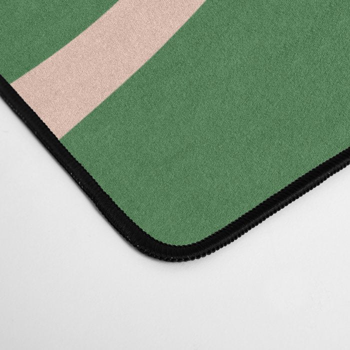 Retro Liquid Candy Swirl Abstract Pattern in Green and Blush Pink  Desk Mat Gallery Image 4