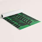 Mod Flower Garden - Black and White on Green Yoga Mat Gallery Image 2