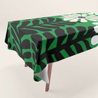 Mod Flower Garden - Black and White on Green Tablecloth Gallery Image 1