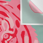 Tiger Pink & Teal Wall Tapestry Gallery Image 3