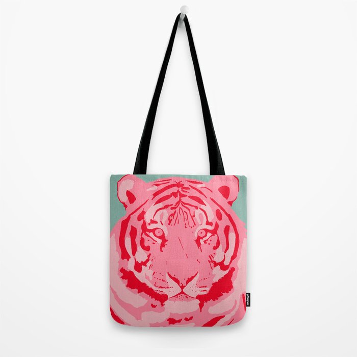 Tiger Pink & Teal Tote Bag Gallery Image 2