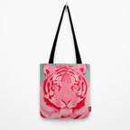 Tiger Pink & Teal Tote Bag Gallery Image 2