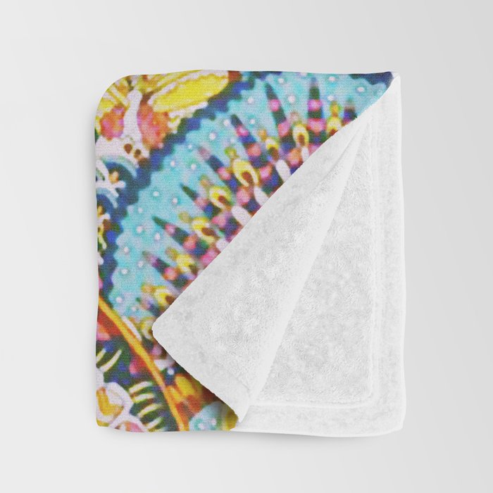 Vintage Japanese Colorful Peacock Pattern Throw Blanket Gallery Image 3