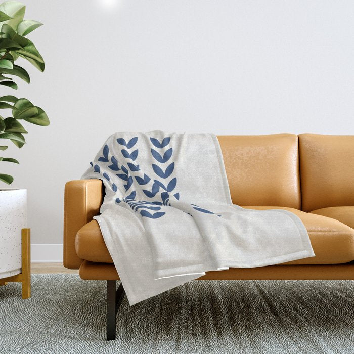 Leaf Pattern - Scandinavian Throw Blanket Gallery Image 1
