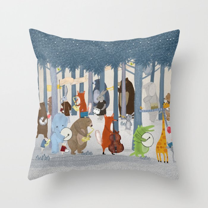 little nature parade Throw Pillow Gallery Image 6