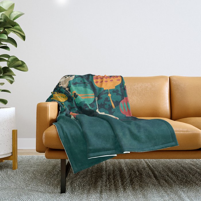 Lanterns Throw Blanket Gallery Image 1