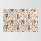 Cate & Rainn® Charlotte Floral Highland Cow Rug Gallery Image 2