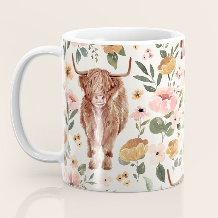 Cate & Rainn® Charlotte Floral Highland Cow Coffee Mug Gallery Image 3