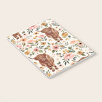 Cate & Rainn® Charlotte Floral Highland Cow Notebook Gallery Image 3