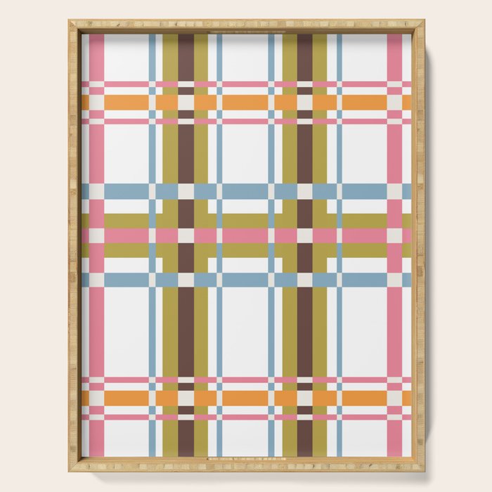 Bold Crosshatch Colorful Serving Tray Gallery Image 1