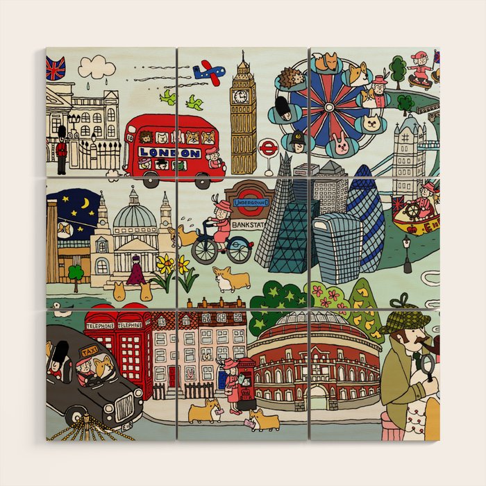 The Queen's London Day Out Wood Wall Art Gallery Image 1