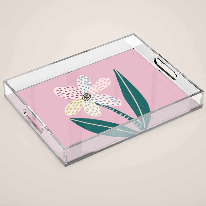Single Flower Acrylic Tray Gallery Image 1